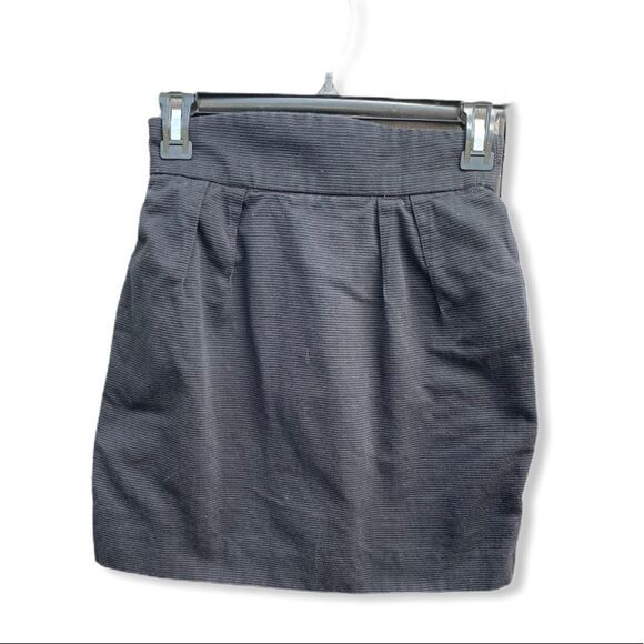 Ribbed Lined‎ Black Mini Skirt - Picture 1 of 6